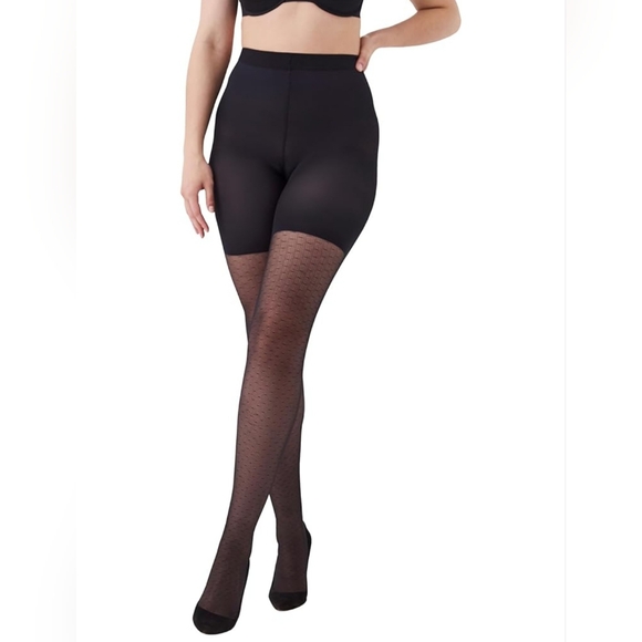 SPANX Patterned Bodyshaping Tight End Tights  Comfortable Tummy Control Size C - Picture 1 of 9